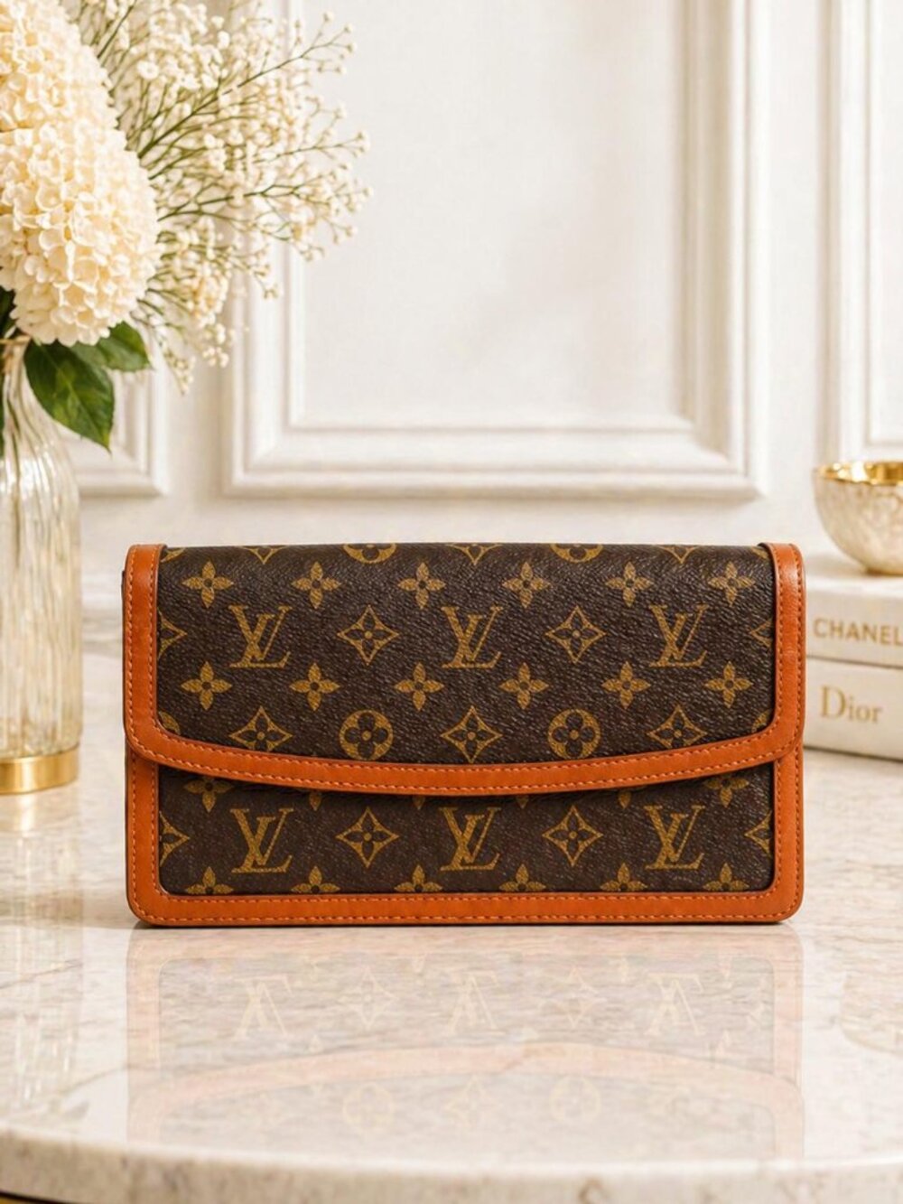 Authentic Louis Vuitton Pochette Dame GM Monogram Clutch